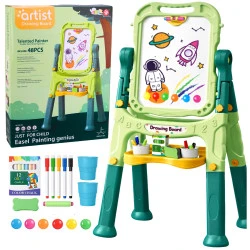 Žalia dvipusė magnetinė lenta su stovu