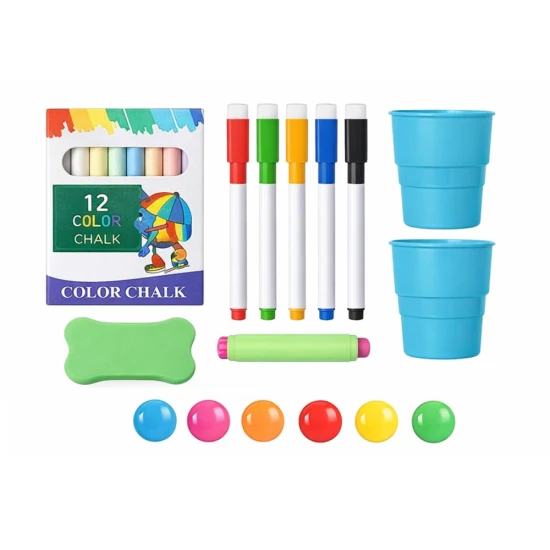 Žalia dvipusė magnetinė lenta su stovu Magnetinės lentos ir magnetai