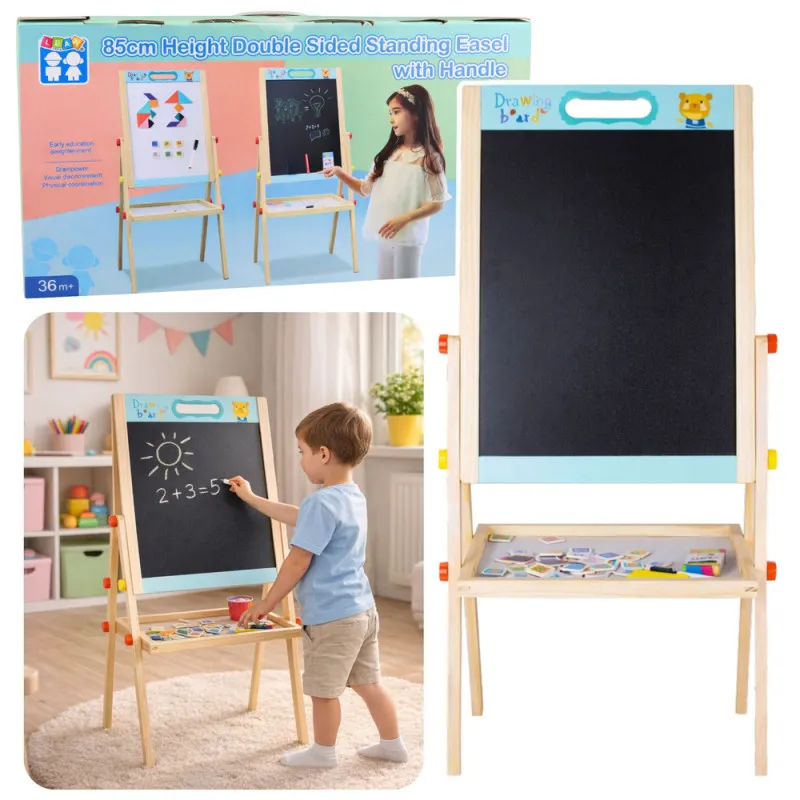 Blue double-sided wooden dry-cleanable board Magnetic boards and magnets