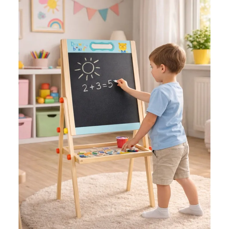 Blue double-sided wooden dry-cleanable board Magnetic boards and magnets