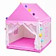 Pink play tent with decorative LED lights