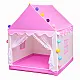 Pink play tent with decorative LED lights