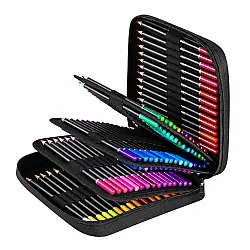 Set of 120 pencils in a pencil case with accessories
