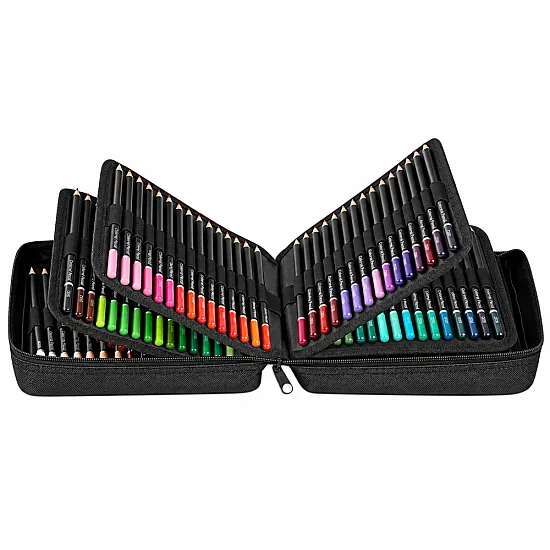 Set of 120 pencils in a pencil case with accessories