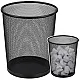 10-liter black metal office trash can