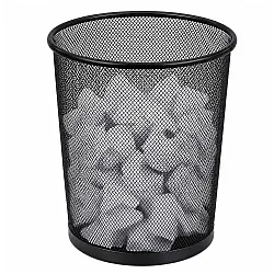 10-liter black metal office trash can