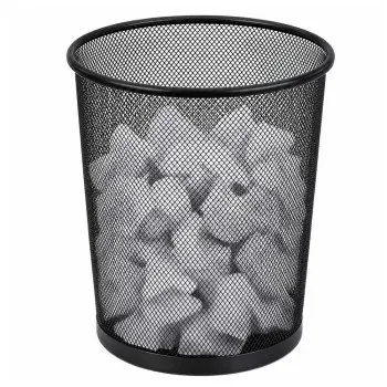 10-liter black metal office trash can
