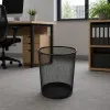 Металлическая чёрная офисная корзина для мусора 10 л