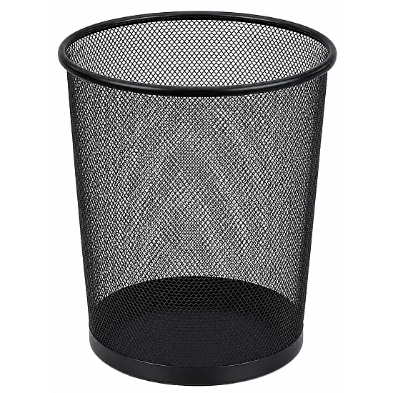 10-liter black metal office trash can