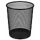10-liter black metal office trash can