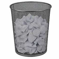 Hõbedane metallist kontoriprügikast, 19 l