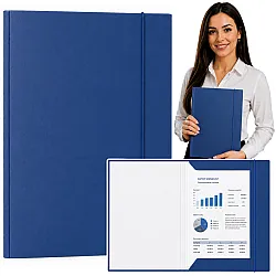 Niebieska tekturowa teczka na dokumenty formatu A4