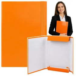 Oranžinis dokumentų aplankalas kietu viršęliu A4/4,5 cm