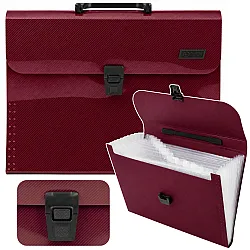 Bordeaux A4 Document Holder with 13 Compartments