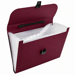Bordeaux A4 Document Holder with 13 Compartments