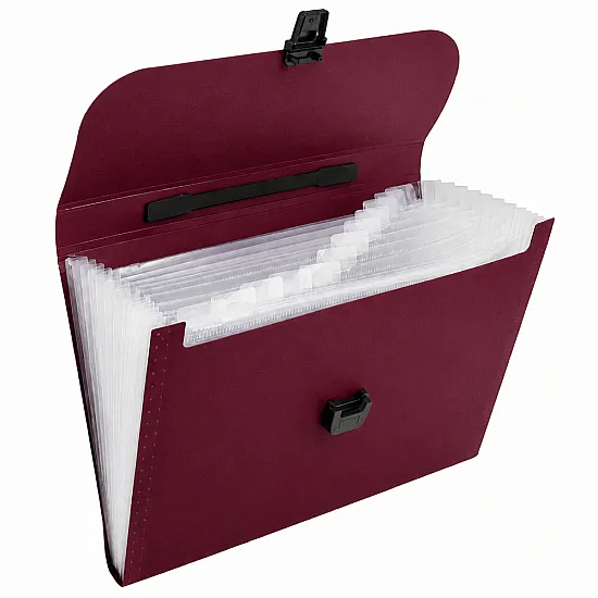 Bordeaux A4 Document Holder with 13 Compartments