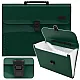 Green A4 document holder with 13 compartments