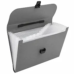 Gray A4 document holder with 13 compartments
