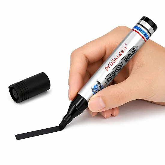 Water-resistant permanent marker with a round tip, black
