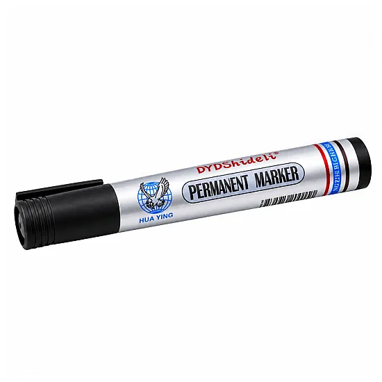 Water-resistant permanent marker with a round tip, black