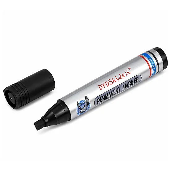 Water-resistant permanent marker with a round tip, black