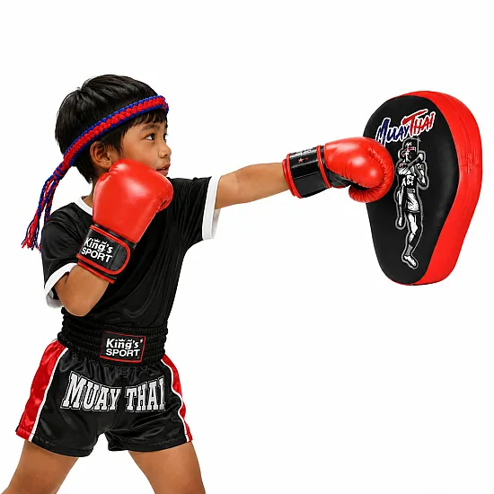 Bokso sporto rinkinys: pirštinės ir treniruočių pagalvėlė 2-in-1 MUAY THAI