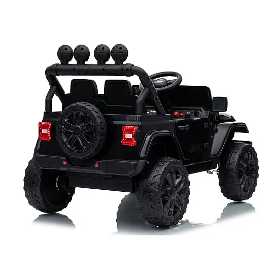 Lasten musta akkukäyttöinen maastoauto Jeep Rubicon DK-JWR558