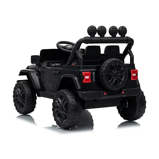 Lasten musta akkukäyttöinen maastoauto Jeep Rubicon DK-JWR558
