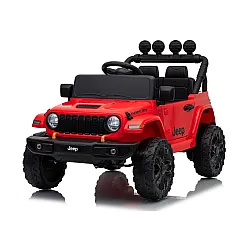 Jeep Rubicon DK-JWR558 raudonas akumuliatorinis automobilis