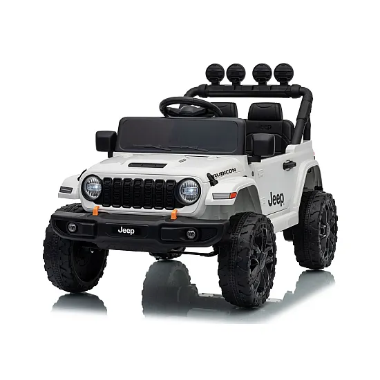 Jeep Rubicon DK-JWR558 baltas akumuliatorinis automobilis