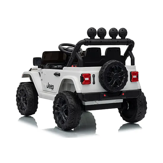 Jeep Rubicon DK-JWR558 baltas akumuliatorinis automobilis