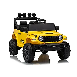 Jeep Rubicon DK-JWR558 geltonas akumuliatorinis automobilis