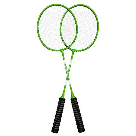 Žalios spalvos badmintono rinkinys su raketėmis
