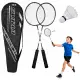 Juodos spalvos badmintono rinkinys su raketėmis