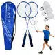 Mėlynos spalvos badmintono rinkinys su raketėmis