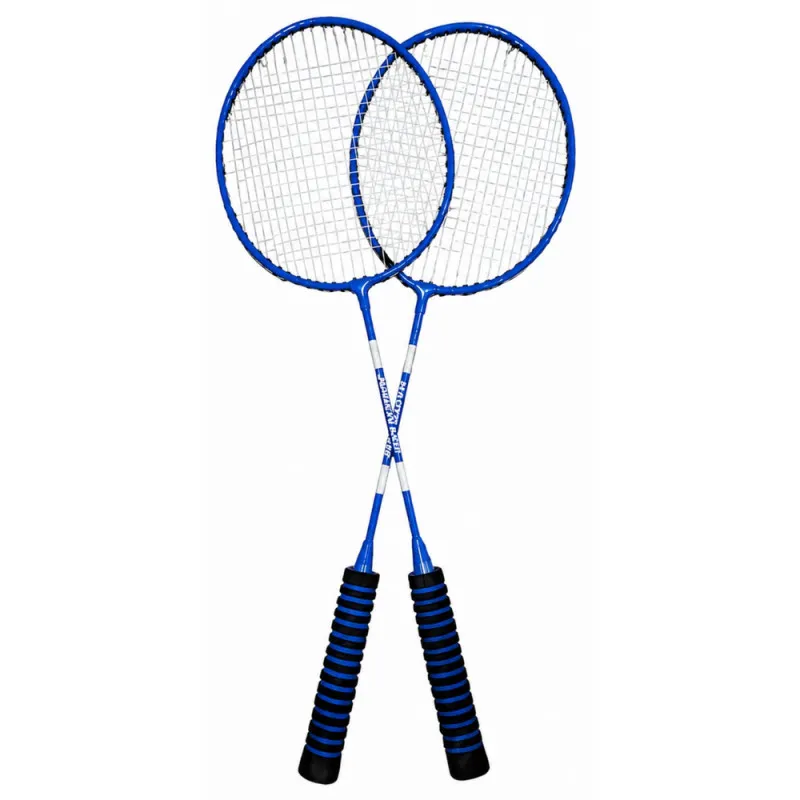 Mėlynos spalvos badmintono rinkinys su raketėmis