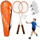 Oranžinės spalvos badmintono rinkinys su raketėmis