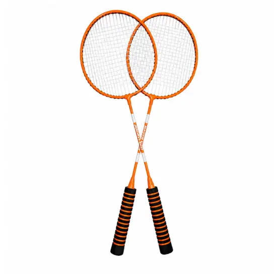 Oranžinės spalvos badmintono rinkinys su raketėmis