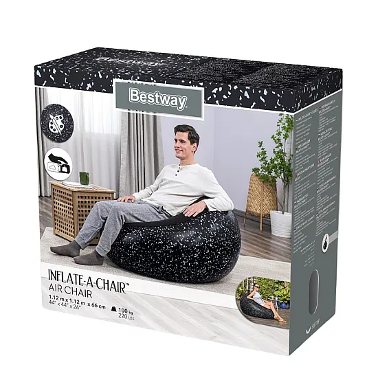 Pripučiama juoda kėdė/fotelis Bestway 75153