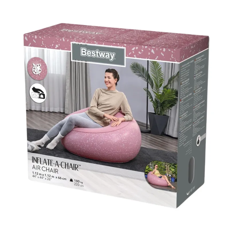 Pripučiama rožinė kėdė/fotelis Bestway 75155