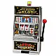 Slot machine with a coin tray and sound effects