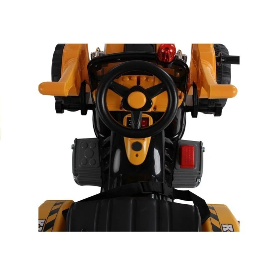 Akumuliatorinis oranžinis traktorius su kaušu Elektrinės mašinėlės vaikams