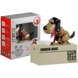 Tamsiai ruda šuns formos taupyklė-robotas