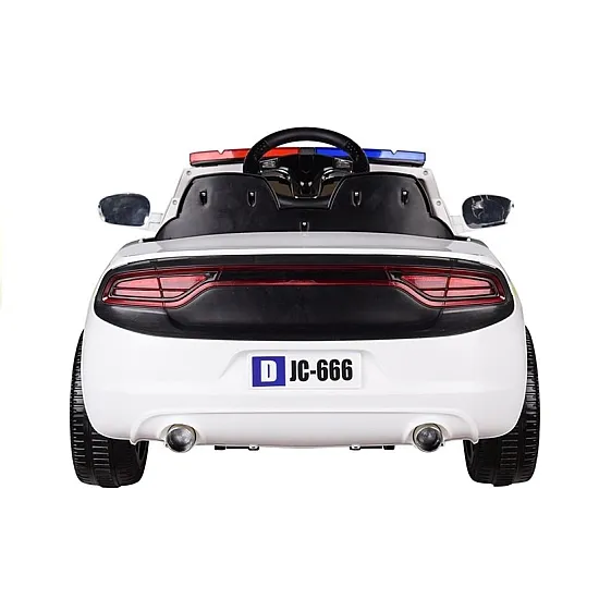 Policijos baltas elektrinis automobilis Elektrinės mašinėlės vaikams