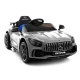 Mercedes GTR elektrinis sidabrinis automobilis