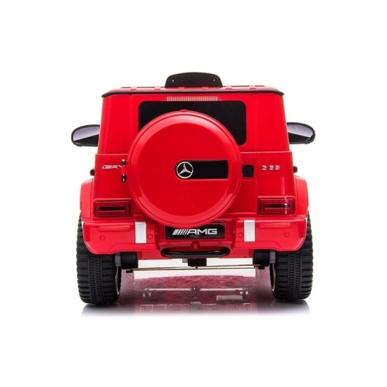 Raudonas "Mercedes G63" akumuliatoriaus visureigis Elektrinės mašinėlės vaikams