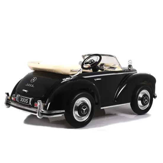Retro stiliaus juodas akumuliatorinis automobilis LS-618 Mercedes 300S