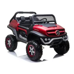 Mercedes Unimog elektrinis raudonas automobilis