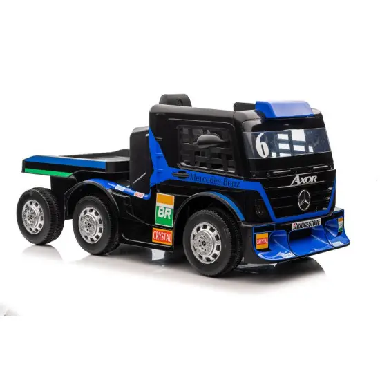 Tamsiai mėlynas elektrinis vilkikas Mercedes XMX622B Elektrinės mašinėlės vaikams