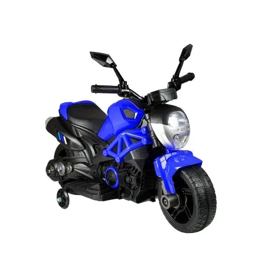 Mėlynas akumuliatorinis motociklas TM1188 Elektrinės mašinėlės vaikams